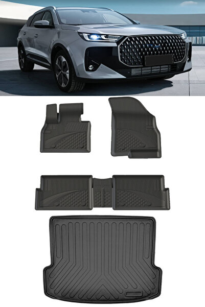 Sahler Tiggo 7 2025 ve Sonrası Makyajlı Kasa 4.5D Paspas Rizline 3D Bagaj Havuzu