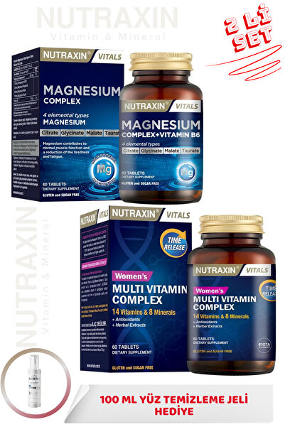 Nutraxin Magnezyum Complex+Vitamin B6 60 Tablet & Women’s Multivitamin Comple...
