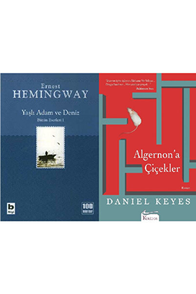 Bilgi Yayınevi Yaşlı Adam ve Deniz + Algernona Çiçekler 2 Kitap Set
