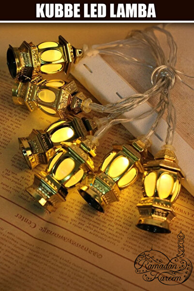 CMT KUBBE 2 MT GOLD METAL PİLLİ DEKORATİF RAMAZAN LED IŞIK & LAMBA