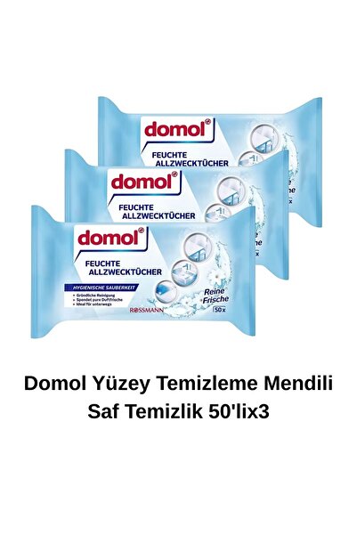 DOMOL Yüzey Temizleme Mendili Saf Temizlik 50'li (3 Adet)