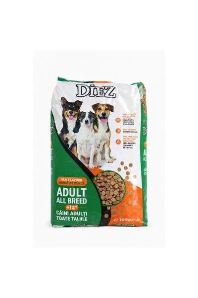 Diez Dry Dog Food with Ham Flavor, 10 kg
