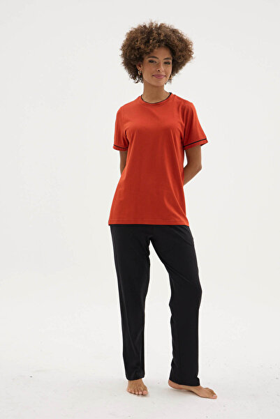 PURİFİCADO New Season Women's Crew Neck Short Sleeve Pajama Set