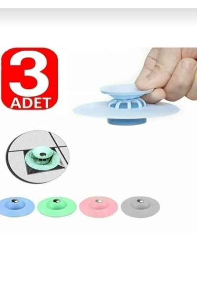 Single ( 3 Adet) Lavabo Küvet Tıkacı Mutfak Banyo Gider Tıpası Kapağı Süzgeç