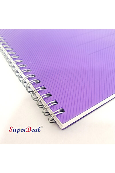 Super deal A4 SPIRAL NOTEBOOK WITH COLORFUL PP COVER PURPLE