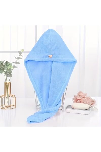 BYFT Spring Blue Microfiber Hair Towel, Quick-Dry, 40 x 60 Cm Set of 01