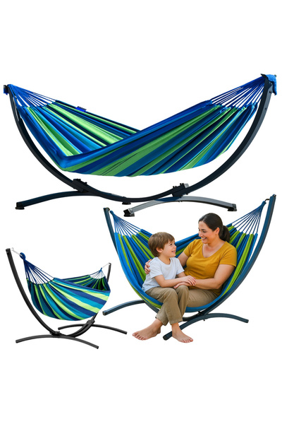 Three top online Hamac de grădină cu cadru pentru două persoane, verde și alb...