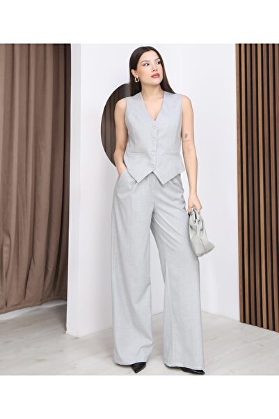 VESS MODA Women's Classic Vest and Pants 2-Piece Set