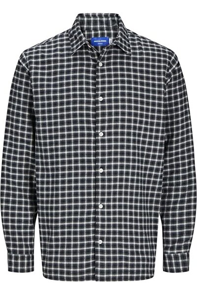 Jack & Jones Men's cotton shirt, green plaid, size 6XL,