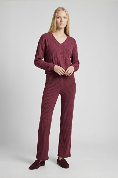 Rays 8259A V-Neck Blouse Burgundy