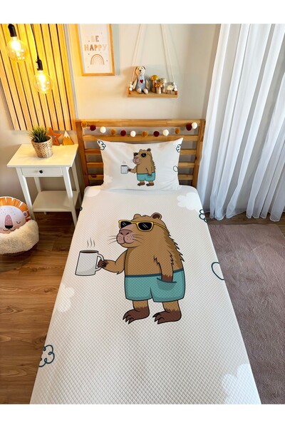 Evmila Cool Capybara ve Kahve Temalı Çocuk ve Genç Pike Seti