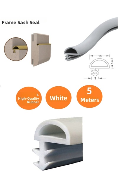 ŞENEL حافظة باب خشبية بيضاء فتيل باب أمريكي فتيل باب واحد (5 أمتار)