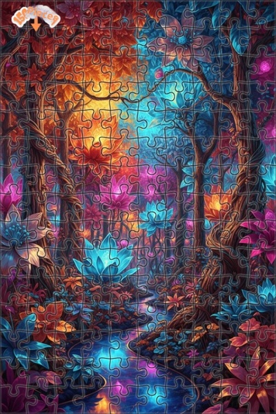 Teona Ahşap لغز خشبي مؤطر بطبقتين بمظهر لوحة زيتية لزهور الغابة السحرية 150 ق...