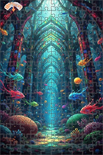 Teona Ahşap لوحة زيتية للكاتدرائية البحرية السحرية، لغز خشبي مؤطر ذو طابقين، ...