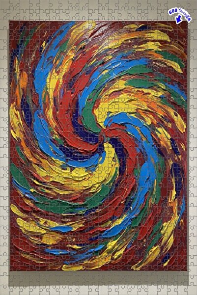 Teona Ahşap لغز خشبي بإطار مزدوج الطبقات بمظهر لوحة زيتية ديناميكية ملونة 600...