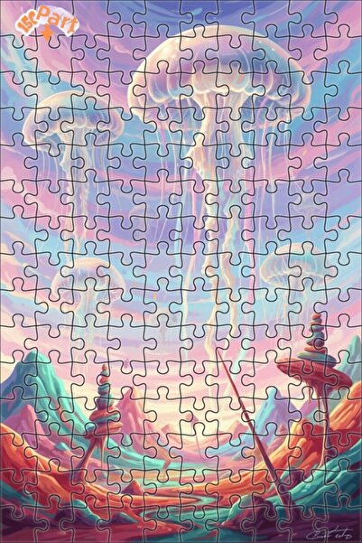 Teona Ahşap لغز خشبي مؤطر من طبقتين بتصميم قنديل البحر من سكاي بوي رينبو سي 1...