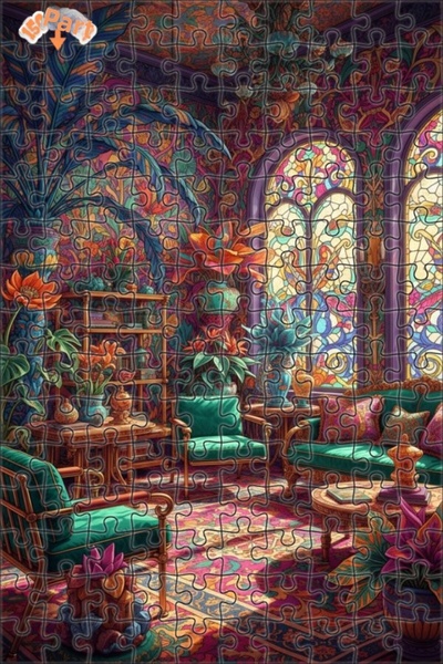 Teona Ahşap لغز خشبي لغرفة المعيشة بتصميم آرت نوفو سحري 150 قطعة 20x30