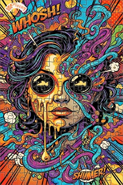 Teona Ahşap لغز خشبي بإطار مزدوج الطبقات على طراز القصص المصورة بألوان مختلطة...