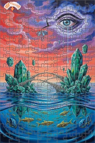 Teona Ahşap Tear Drop Crystal Bridge Wooden Puzzle 150 Pieces 20X30