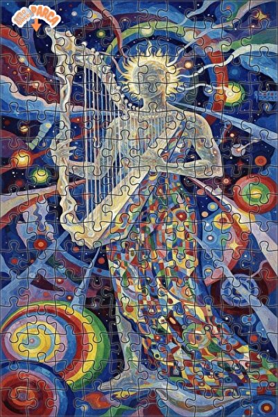 Teona Ahşap لغز خشبي مؤطر ذو طابقين بتصميم فني لعازف الآلات الكوزميكية وآلهة ...