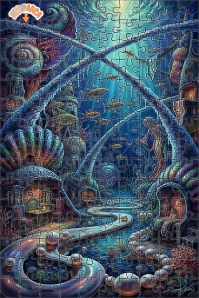 Teona Ahşap Underwater City Fantastic Double-Decker Framed Wooden Puzzle 150 ...