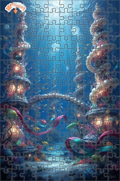 Teona Ahşap Mysterious Undersea Castle Oil Painting Lookalike Art Puzzle 150 ...