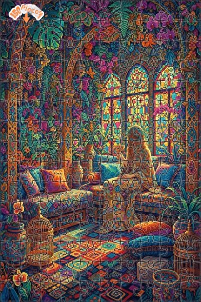 Teona Ahşap Magical Garden Double Layer Framed Wooden Puzzle 150 Pieces 20X30