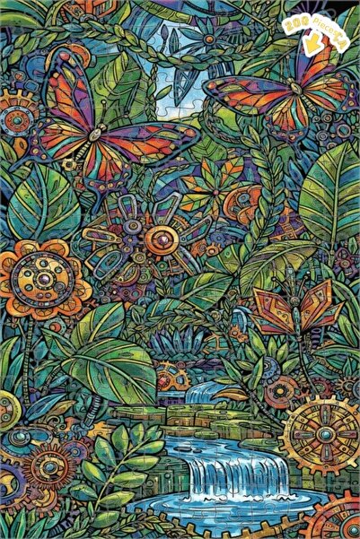 Teona Ahşap لغز خشبي على شكل فراشات الغابة بالبخار بمظهر الألوان المائية 200 ...