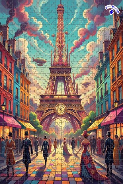 Teona Ahşap لغز خشبي مؤطر ذو طبقتين بتصميم لوحة زيتية لحلم باريس الخيالي 600 ...