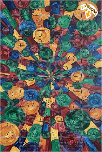 Teona Ahşap لغز خشبي بإطار مزدوج الطبقات من بلوينج كولورز سبيرال آرت 50 قطعة ...