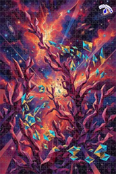 Teona Ahşap لغز خشبي على شكل أمواج كريستالية مكون من طبقتين 600 قطعة 50x35