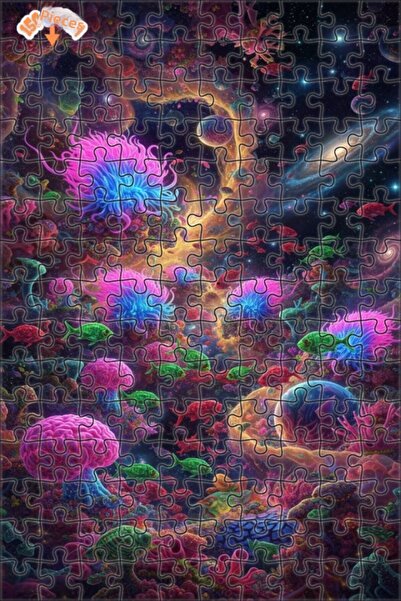 Teona Ahşap لغز خشبي ذو طابقين من جالاكتيك كورال كاياليراي، 150 قطعة، مقاس 20×30