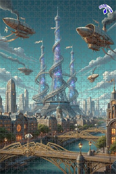 Teona Ahşap لغز خشبي مؤطر ذو طابقين من سلسلة فن باريس الساخيستايني، 600 قطعة،...