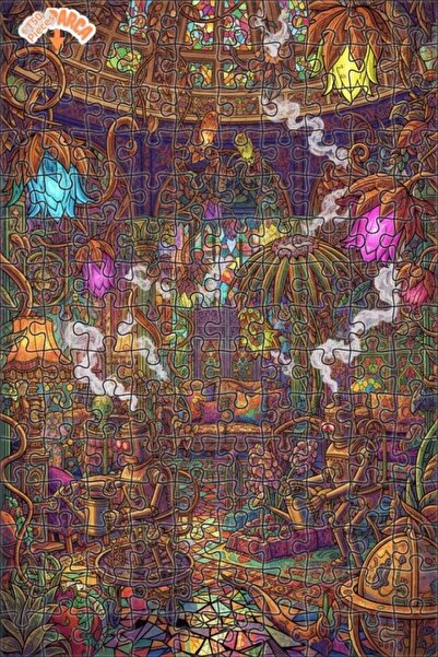 Teona Ahşap لغز خشبي ذو طبقتين على شكل حديقة نباتية على طراز ستيمبانك مع إطار...