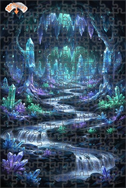 Teona Ahşap لغز خشبي بتصميم شلال الكهف الكريستالي 150 قطعة 20x30