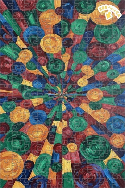 Teona Ahşap لغز خشبي بإطار مزدوج الطبقات من بلومنج كولورز سبيرال آرت 200 قطعة...