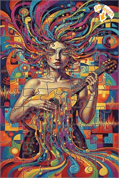 Teona Ahşap لغز خشبي مؤطر ذو طبقتين بتصميم لوحة زيتية ملونة للنساء من ميوزيك ...