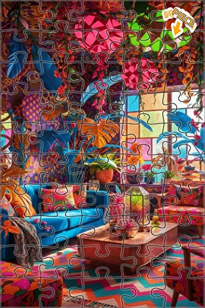 Teona Ahşap لغز خشبي بإطار مزدوج الطبقات من بوهيم رينك كومبوش، 50 قطعة، 15×25