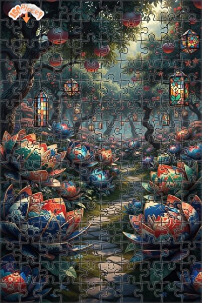 Teona Ahşap Magical Garden Flowers Oil Painting Look 150 Pieces 20X30