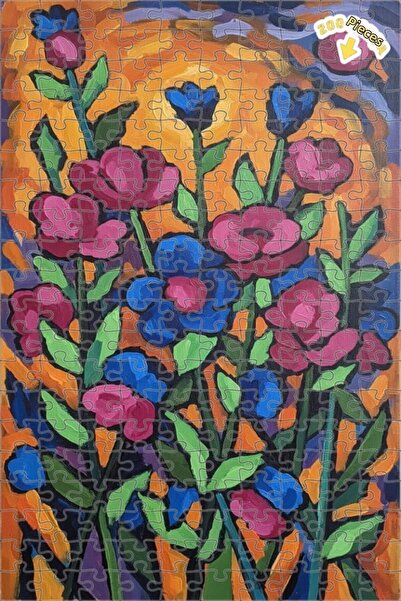 Teona Ahşap ألوان نابضة بالحياة، لوحة زيتية لحديقة الزهور، لغز خشبي مؤطر بطبق...