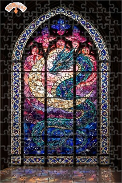 Teona Ahşap Mysterious Dragon Art Print Wooden Puzzle 150 Pieces 20X30