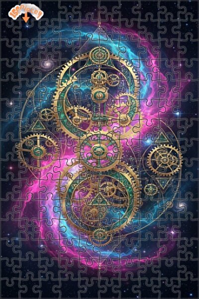 Teona Ahşap لغز خشبي ذو إطار مزدوج الطبقات من ميكانيزم جالاكتيك الغامض 150 قط...