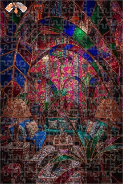 Teona Ahşap لغز خشبي بتصميم أنيق مستوحى من الشرق الأوسط، مظهر لوحة زيتية، 150...