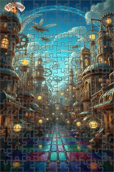 Teona Ahşap Steam Warrior City Puzzle 150 Pieces 20X30