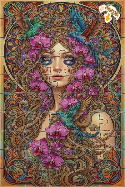 Teona Ahşap ألغاز خشبية ذات طبقتين بإطار ملون بتصميم طيور ملونة بتأثيرات زيتي...