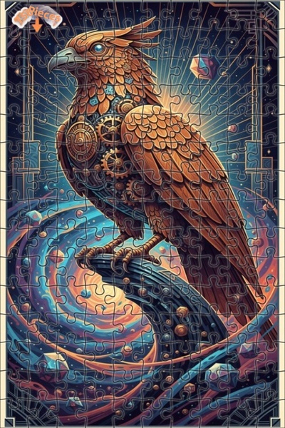 Teona Ahşap Mechanical Wings Artwork Double Layer Framed Wooden Puzzle 150 Pi...