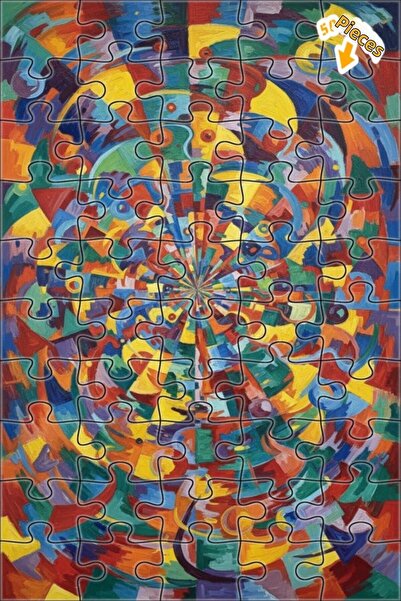 Teona Ahşap لغز خشبي مؤطر ذو طابقين بتصميم تجريدي بمظهر الطلاء الزيتي من دينا...