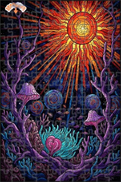 Teona Ahşap Colorful Undersea Daylight Glass Mosaic Look Wooden Puzzle 150 Pi...