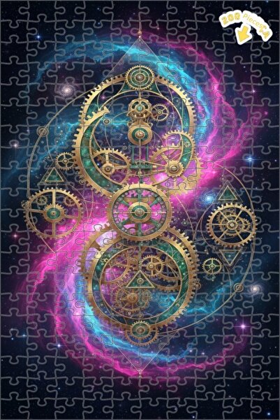 Teona Ahşap لغز خشبي ذو إطار مزدوج الطبقات بتصميم آلية مجرية غامضة 200 قطعة 2...