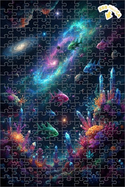 Teona Ahşap لغز خشبي مؤطر ذو طبقتين بتصميم مخلوقات البحرية المجرافية، 200 قطع...